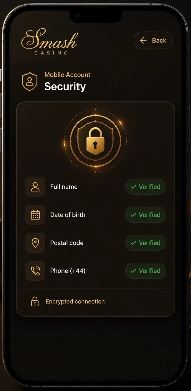 Secure transactions and data protection Smash Casino app