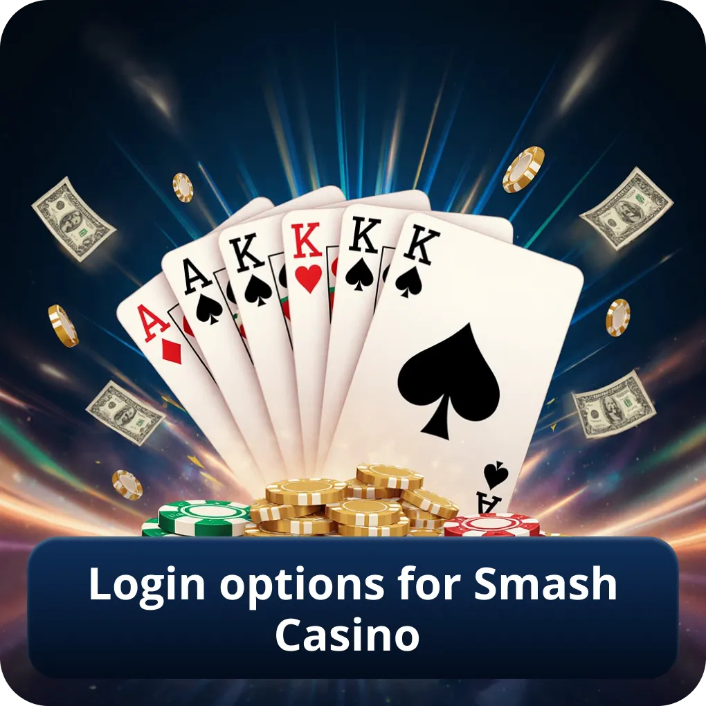 Login options for Smash Casino